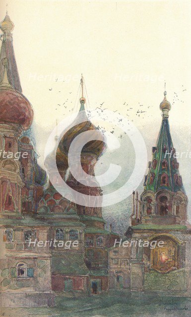 'The Church of Vasili Blazhenni, Moscow', c1900, (1905). Artist: Georges Kossiakoff.