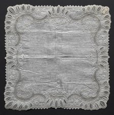 Embroidered Handkerchief, 19th century. Creator: Unknown.