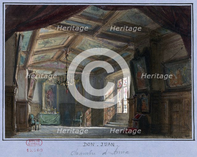 Stage design for the opera Don Giovanni by Wolfgang Amadeus Mozart, Théâtre Lyrique in Paris, May 8,