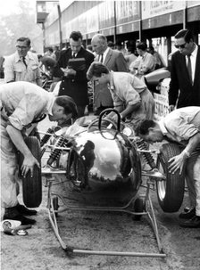 1961 Ferguson P99, Stirling Moss in pits . Creator: Unknown.