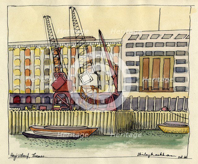 'Hay's Wharf, Thames', c1951.  Creator: Shirley Markham.