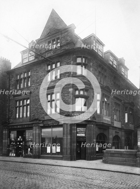 Employment Exchange and RD Hewitt & Co ironmongers, Victoria Viaduct, Carlisle, Cumbria, 1907. Artist: John Laing.