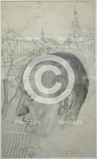 Portrait of Alexander Kerensky (1881-1970), 1924. Artist: Grigoriev, Boris Dmitryevich (1886-1939)