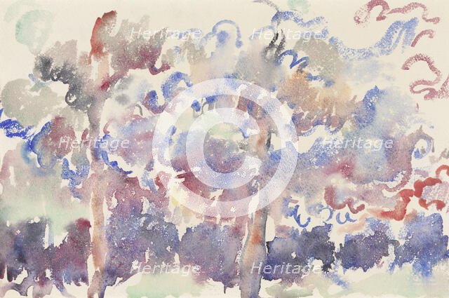 Landscape, Boitsfort, with flowering fruit trees, 1892-1916. Creator: Rik Wouters.