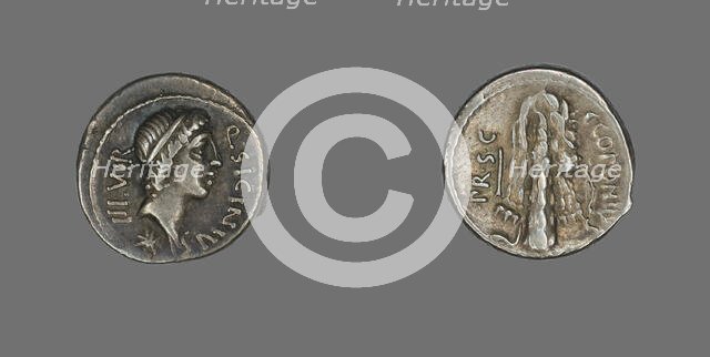 Denarius (Coin) Depicting the God Apollo, 49 BCE. Creator: Unknown.