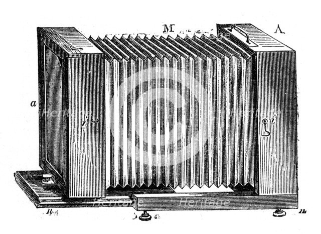 Bellows-bodied camera, 1866. Artist: Unknown