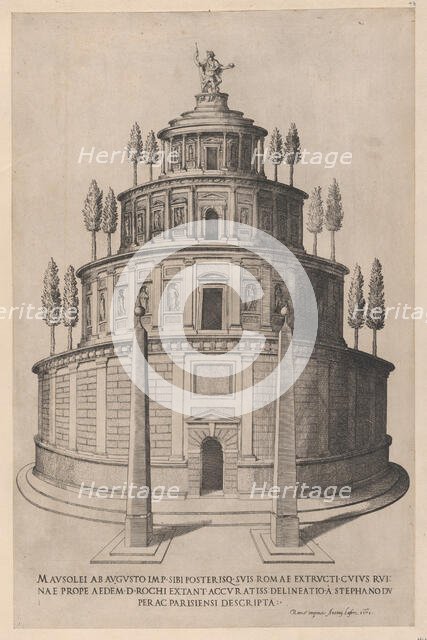 Speculum Romanae Magnificentiae: Sepulchre of Augustus, 1575., 1575. Creator: Etienne Duperac.