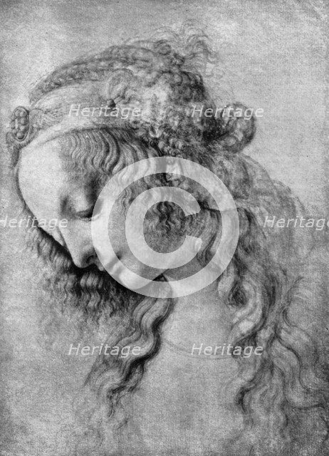 The head of the Madonna, 15th centuy (1930).Artist: Andrea del Verrocchio Artist: Unknown