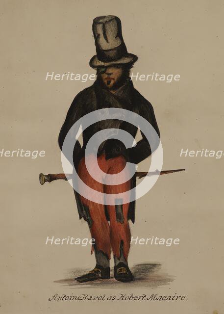 Antoine Ravel as Robert Macaire, 1855-1859. Creator: Alfred Jacob Miller.