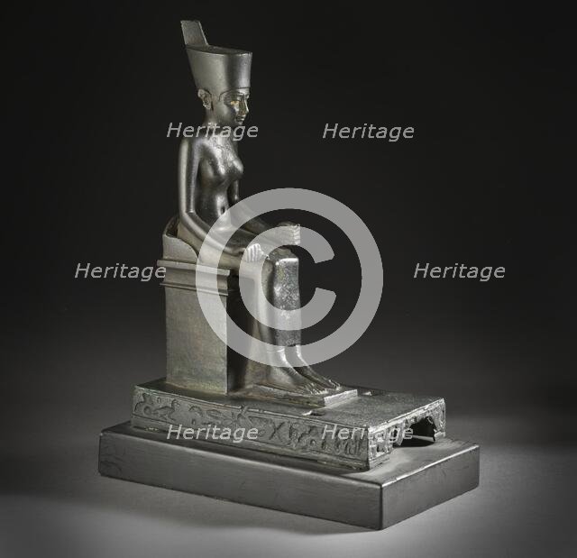 Seated Statuette of the Goddess Neith, 711-323 B.C.. Creator: Unknown.