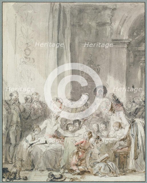 The Competition/Children's Scene: Contest or Instruction in Reading, c1780-1785. Creator: Jean-Honore Fragonard.