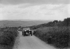 MG TA of RA MacDermid competing in the MCC Torquay Rally, 1938. Artist: Bill Brunell.