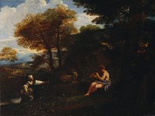 'Landscape with a Shepherd and Shepherdess', 17th century. Artist: Pier Francesco Mola.