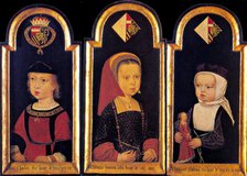 Archduke Charles, the later Holy Roman Emperor Charles V., with his sisters Eleanor and Isabella at the age of 2 years, 1502. Artist: Master of St.Georgsgilde (active ca 1500)