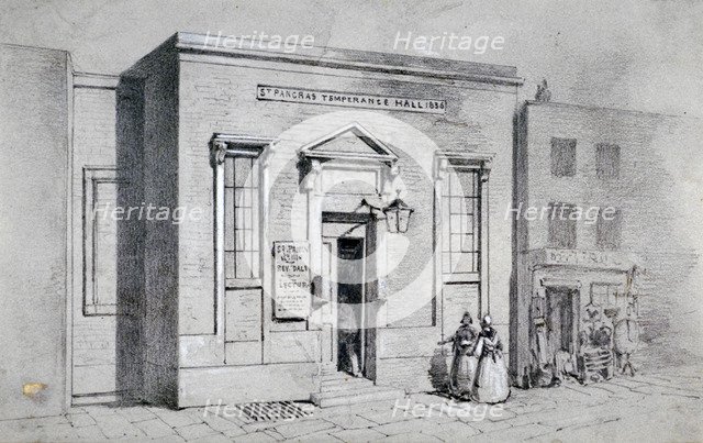 Occasional Chapel, Weir's Passage and Temperance Hall, St Pancras, London, 1855. Artist: Thomas Hosmer Shepherd