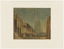 Set design for opera Les Mystères d'Isis by Wolfgang Amadeus Mozart.