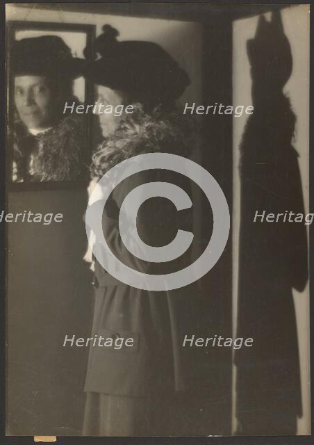Portrait of a Woman, Her Reflection, and Shadow, 1907-1943. Creator: Louis Fleckenstein.