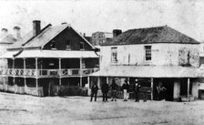 Corner Adelaide and Edward Streets, 1873.  Creator: Unknown.