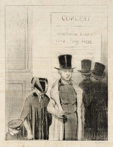 Une Annonce de concert, 1844. Creator: Honore Daumier.