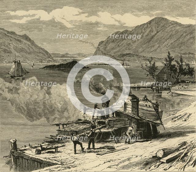 'The Hudson, south from Newburg', 1874.  Creator: John Karst.