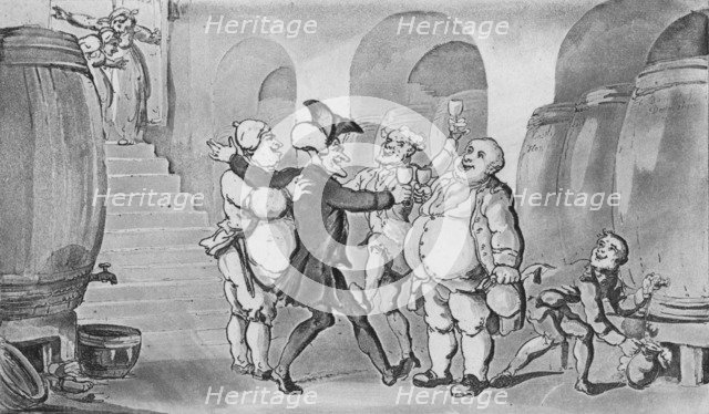 'Doctor Syntax Made Free of the Cellar', 1817. Artist: Thomas Rowlandson.