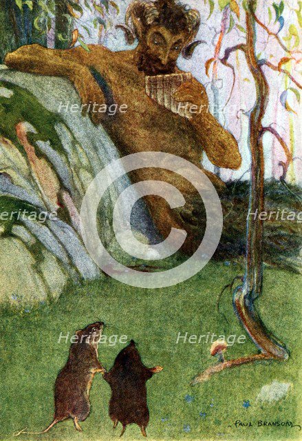 The Piper at the Gates of Dawn from Wind in the Willows, pub. 1913 (colour lithograph), 1913. Creator: Paul Bramson.