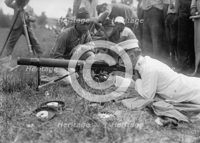 Maj. Gen. George Barnett, Commandant, U.S.M.C. Marine Corps Rifle Range; Inspecting..., 1917. Creator: Harris & Ewing.
