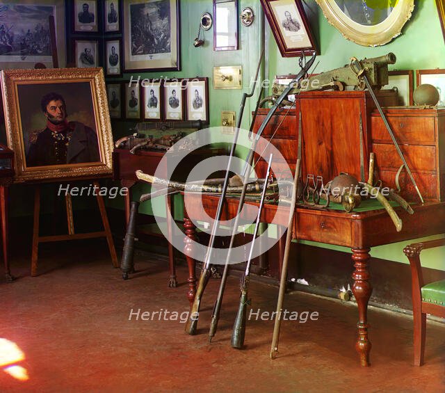 In the Borodino Museum, Borodino, 1911. Creator: Sergey Mikhaylovich Prokudin-Gorsky.