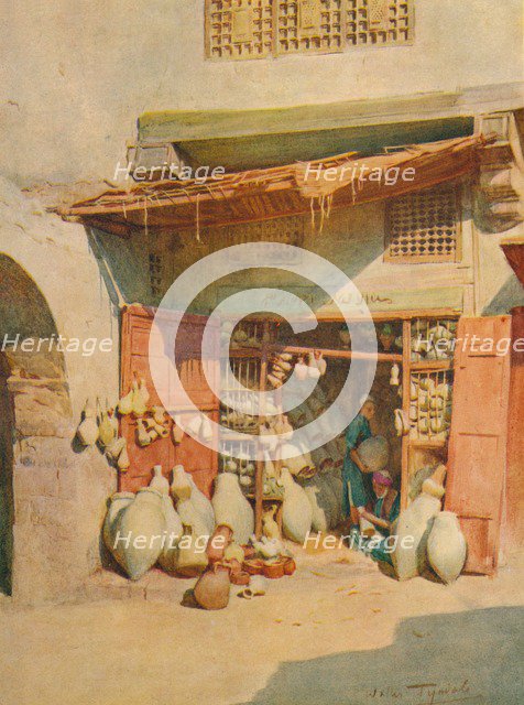 'Pottery Bazaar in a Nile Village', c1905, (1912). Artist: Walter Frederick Roofe Tyndale.