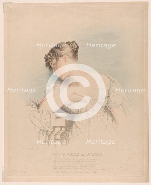 Miss O'Neill as Juliet, May 30, 1816. Creator: Frederick Christian Lewis.