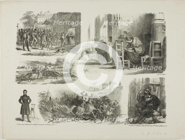 Sheet of Sketches, 1828. Creator: Auguste Raffet.