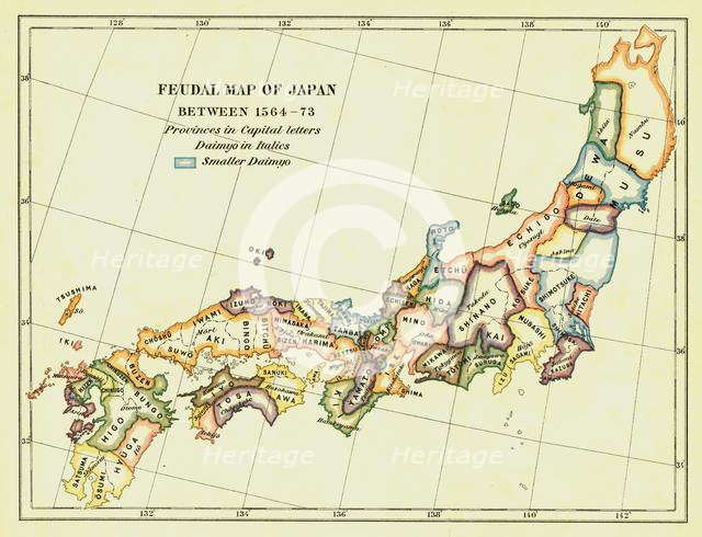 Feudal Map of Japan between 1564 -73', (1903). Creator: Unknown.