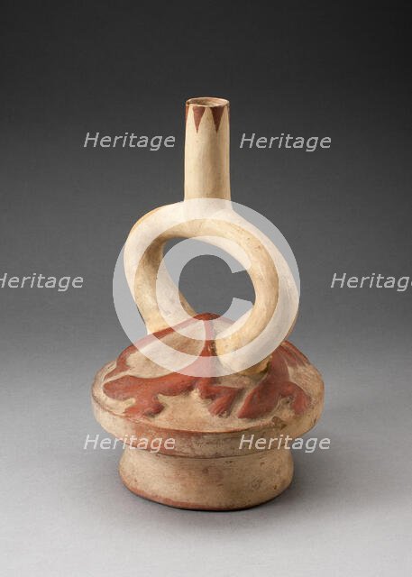 Stirrup Spout Vessel with Raised Lizard Motifs, 100 B.C./A.D. 500. Creator: Unknown.