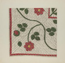 Quilt - Tulip Pattern, c. 1941. Creator: Alice Cosgrove.