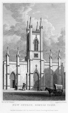 New church, Somers Town, Camden, London, 1827.Artist: William Deeble