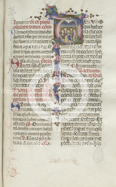 Missale: Fol. 214: Pentecost, 1469. Creator: Bartolommeo Caporali (Italian, c. 1420-1503).