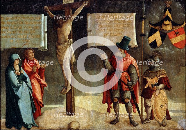 Crucifixion with Donors', 16th century. Creator: Master of Messkirch (ca. 1500-1543).