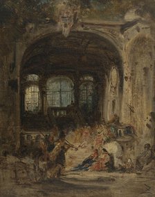 Fête dans un palais à Naples, c.1847. Creator: Felix Francois Georges Philibert Ziem.