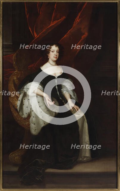 Portrait of Catherine of Braganza (1638-1705), Queen consort of England, 1670. Creator: Lely, Sir Peter (1618-1680).