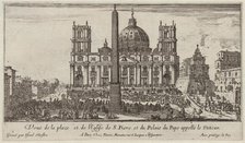 Veuë de la place et de l'Eglise de S. Piere et du Palais du Pape appellé le Vatican, 1640-1660. Creator: Israel Silvestre.