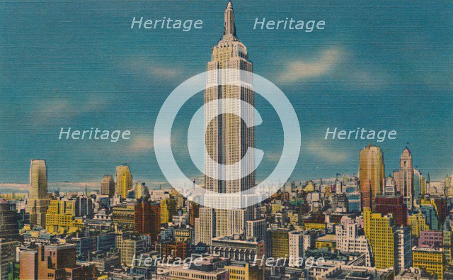'Midtown Skyline Showing Empire State Building, New York City', c1940s. Artist: Unknown.