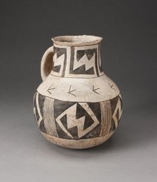 Pitcher with Stepped-Interlocking Motifs and Vertical Hatching, A.D. 950/1400. Creator: Unknown.
