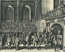 'The King's Challenger Entering Westminster Hall', 1684, (1947).  Creator: M. Yeates.