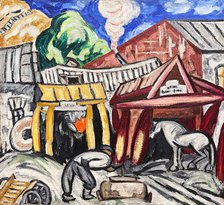 A Forge, 1911-1912. Creator: Rozanova, Olga Vladimirovna (1886-1918).