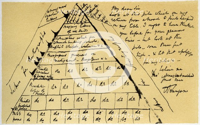 Letter from Lord Alfred Tennyson to William Cox Bennett, 22nd October 1864.Artist: Alfred Lord Tennyson