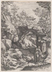 Mary Magdalen Repentant in the Wilderness, 1573. Creator: Cornelis Cort.