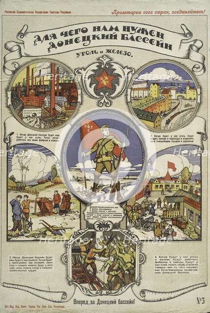 Why we need the Donets Basin. coal and iron, 1919. Creator: Apsit, Alexander Petrowitsch (1880-1944).