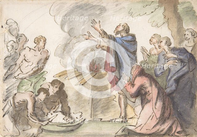 Sacrifice of Noah (?), 18th century. Creator: Anon.