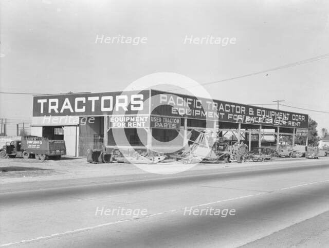Along the main travel artery through San Joaquin Valley, California, U.S. 99, 1938. Creator: Dorothea Lange.