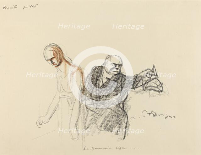 Versailles juillet. La Germania signe..., probably 1919. Creator: Jean Louis Forain.